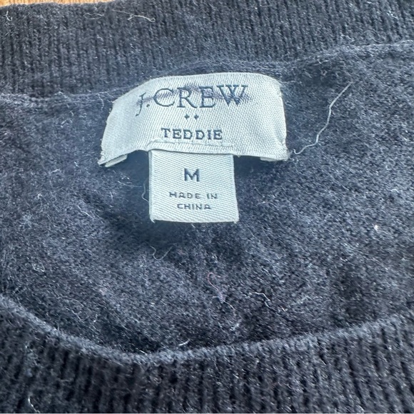J Crew Teddy Sweater Set of 2 Black and Wine Women’s size Medium Cotton Wool Top - Picture 3 of 9